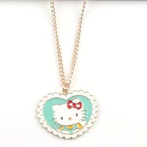 Hello Kitty Heart Pendant Necklace Baby Blueteal